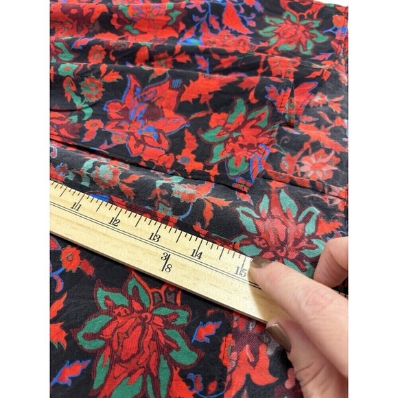 Rag & Bone Amber Midi Skirt Black Bright Floral 2 Slit Wrap Waist Detail Lined - Picture 11 of 15